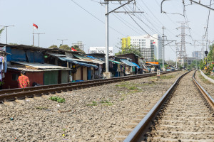Jakarta Alleyway Railroad Tracks