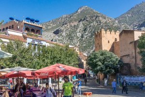 Chefchaouen Town Square Mountains